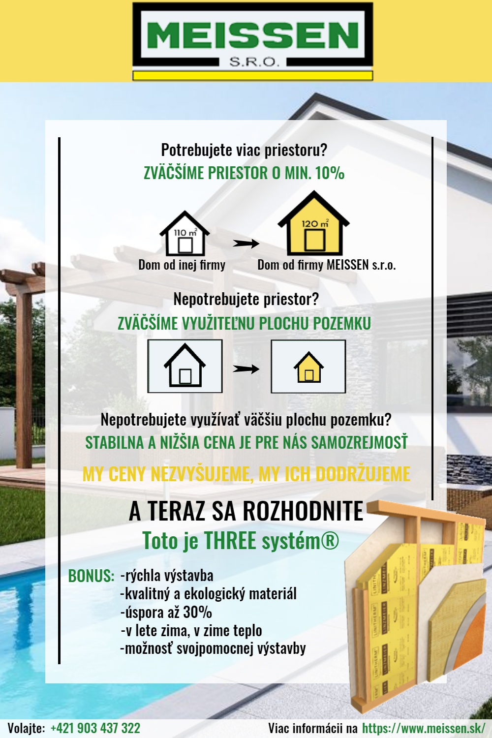 Zväčšenie plochy pri výstavbe s THREE systémom®